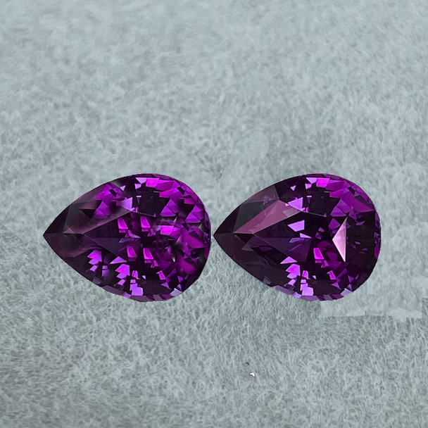 4.5x3.5 mm Pear 2pcs AAA Fire Natural Intense Purple Sapphire [Flawless-VVS]-AAA Grade