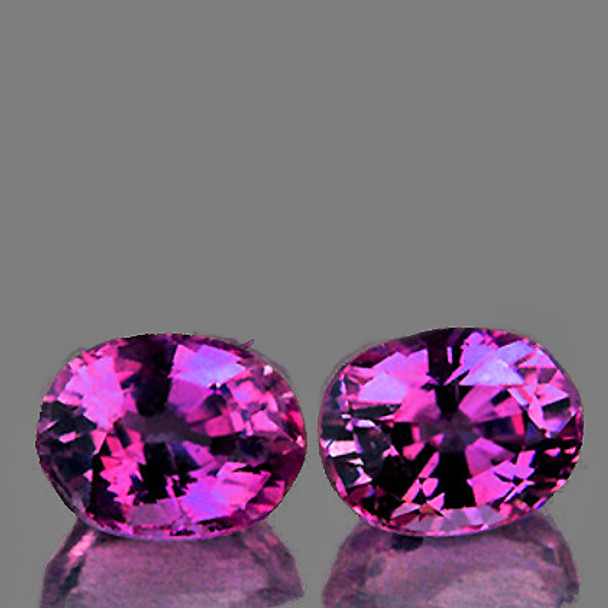 4.5x3.5 mm Oval 2 pieces AAA Fire Natural Intense Pink Purple Sapphire [Flawless-VVS]-AAA Grade