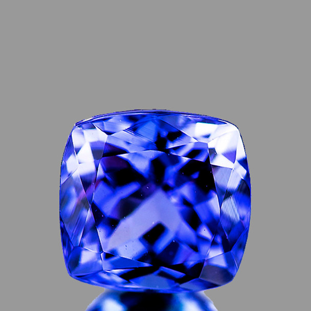 5.50 mm Cushion 1.03ct AAA Fire Luster Natural Intense Top Purple Blue Tanzanite [Flawless-VVS]