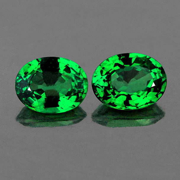 5.5x4 mm Oval 2pcs Top Fire Natural Emerald Green Tsavorite Garnet [VVS-VS]