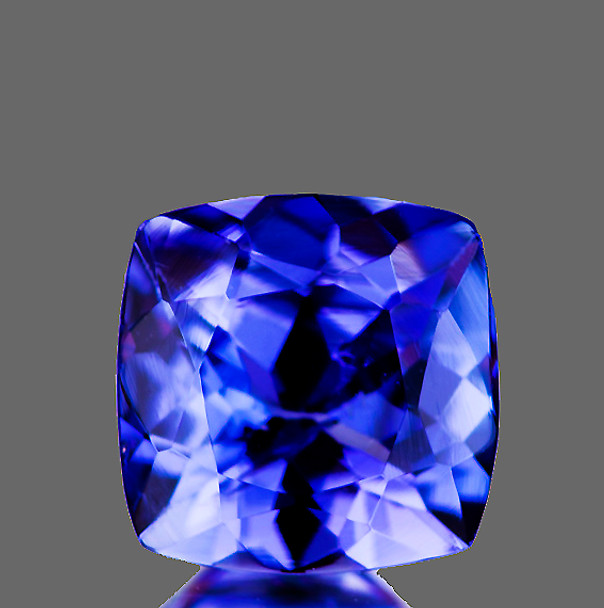 5.50 mm Cushion 0.73ct AAA Fire Luster Natural Top Purple Blue Tanzanite [Flawless-VVS]