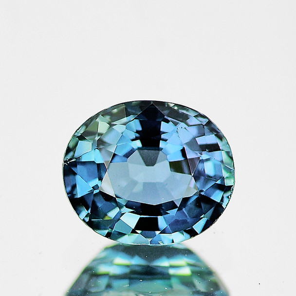 6x5 mm Oval 0.85ct Brilliant Natural Green Blue Sapphire [Flawless-VVS]