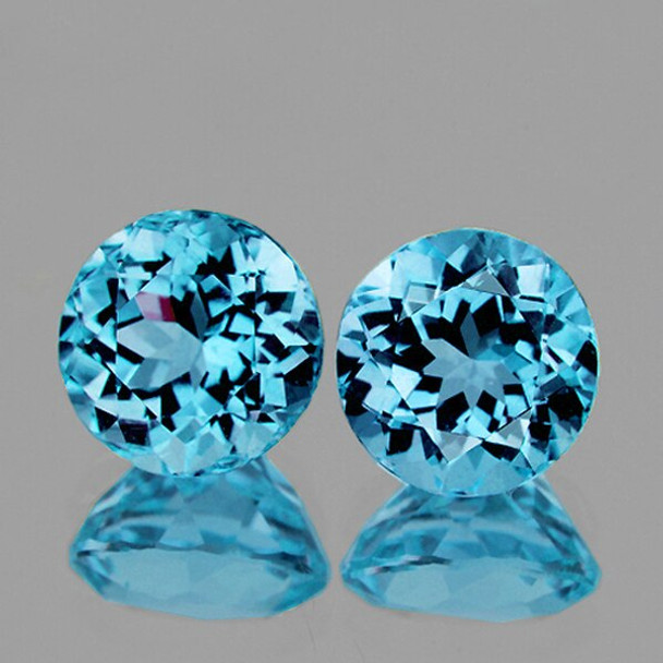 9.00 mm ROUND 2 PIECES NATURAL INTENSE SKY BLUE TOPAZ [FLAWLESS-VVS]