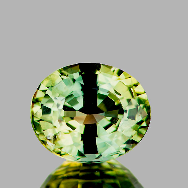 6x5 mm Oval 1.07ct Sparkling Natural Bi-Color Madagascar Yellow Green Sapphire [Flawless-VVS]