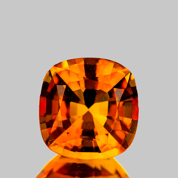 8.00 mm Cushion 2.08cts AAA Luster Natural Intense Orange Citrine [Flawless-VVS]