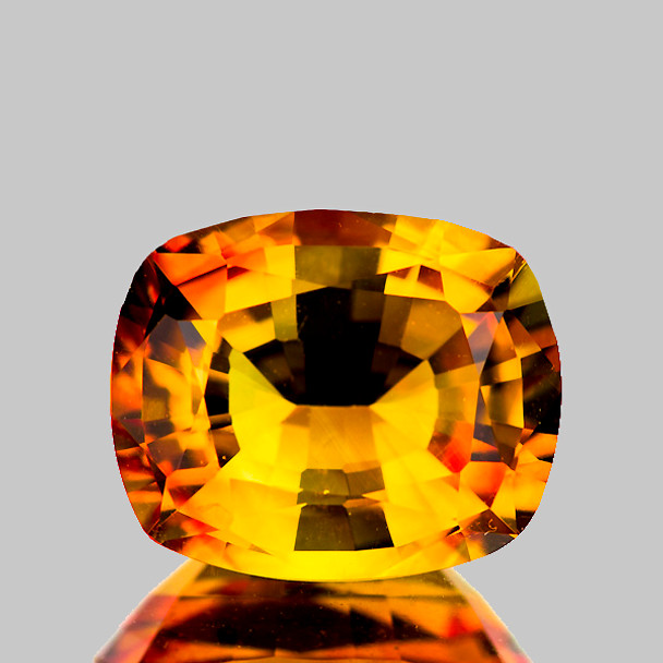 10x8 mm Cushion 2.53cts AAA Luster Natural Intense Golden Orange Citrine [Flawless-VVS]