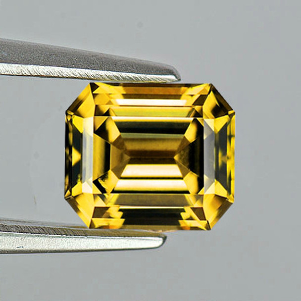 6x5 mm Octagon 0.82ct Sparkling Natural Madagascar Intense Yellow Sapphire [Flawless-VVS]