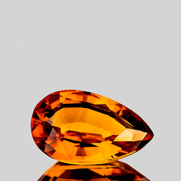 12x7.5 mm Pear 2.13cts AAA Luster Natural Intense Golden Orange Citrine [Flawless-VVS]