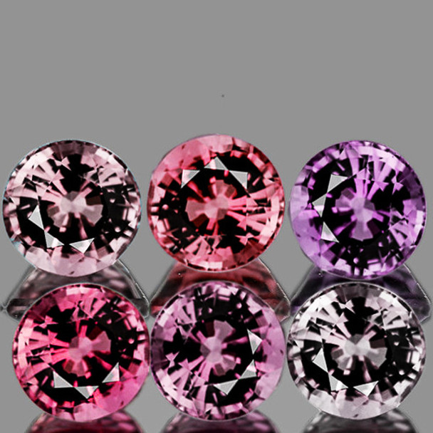 3.30 mm Round Machine Cut 6 pieces AAA Fire Luster Natural Multi-Color Mogok Spinel [Flawless-VVS]