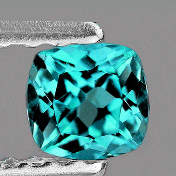 5.50 mm Cushion 0.90ct AAA Luster Natural Intense Green Blue Apatite [VVS]