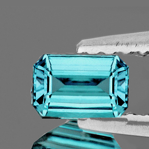 8x4.5 mm Octagon 1.25ct AAA Fire Luster Natural Intense Blue Apatite [Flawless-VVS]