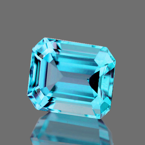 6x5 mm Octagon 0.95ct AAA Fire Luster Natural Intense Blue Apatite [Flawless-VVS]