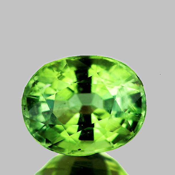 7x5.5 mm Oval 1.13cts Sparkling Luster Natural Brilliant Apple Green Tourmaline [VVS]