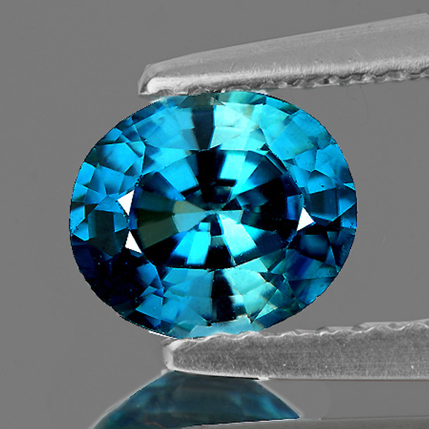 6.7x5.7 mm Oval 1.45cts Top Luster Natural Electric Blue Zircon [Flawless-VVS]