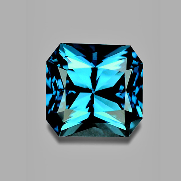 6.5 mm Octagon 2.55cts Top Luster Natural Electric Blue Zircon [Flawless-VVS]