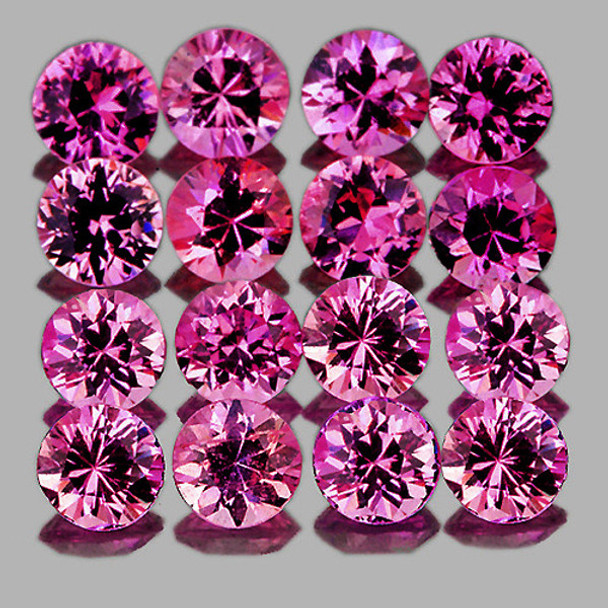 2.40 mm Round 12pcs AAA Superb Luster Natural Intense Purple Pink Sapphire [IF-VVS]-Top Grade