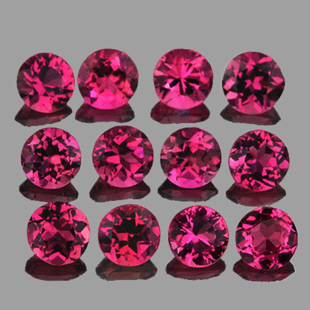 2.80 mm Round 12 pcs AAA Luster Natural Red Pink Rubellite Tourmaline [Flawless-VVS]