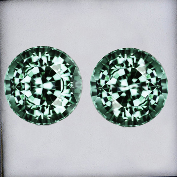 4.00 mm Round Step 2 pieces Superb Luster Natural Blue Green Sapphire [Flawless-VVS]-AAA Grade