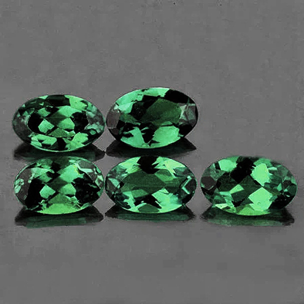 6x4 mm Oval 5pcs Sparkling Luster Natural Forest Green Tourmaline [VVS-VS]