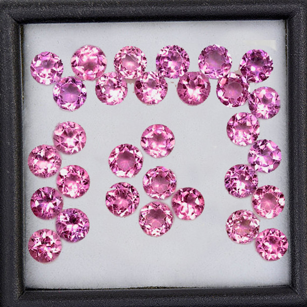 1.30 mm Round 100 pieces Fire Luster Natural Top Pink Tourmaline [Flawless-VVS]