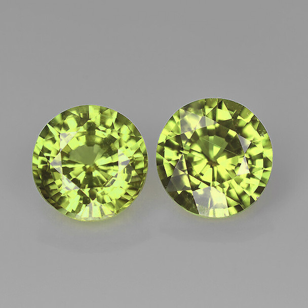 4.00 mm Round Step 2 pieces Exceeding Luster Natural Golden Green Sapphire [Flawless-VVS]-AAA Grade