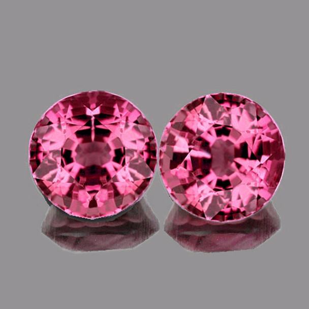 4.50 mm Round 2 pieces Fire Luster Natural Intense Red Pink Sapphire [Flawless-VVS]