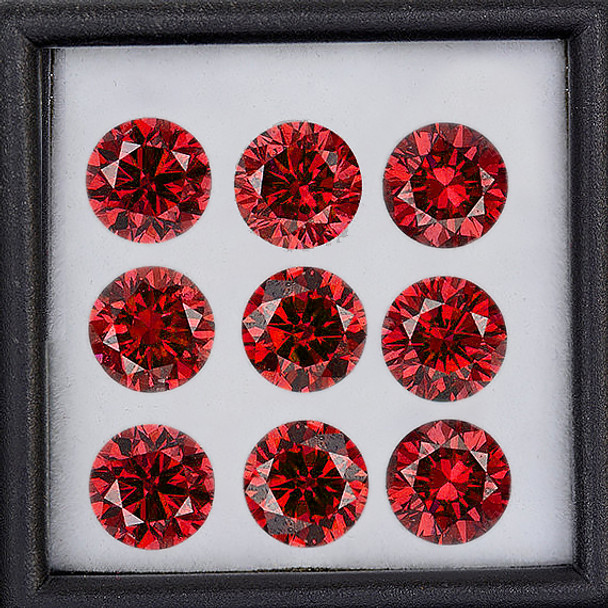 2.70 mm Round Machine Cut 9pcs Superb Brilliancy Natural Intense Red Sapphire [Flawless-VVS]