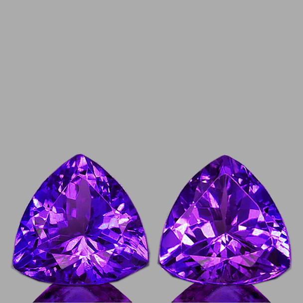 6.00 mm Trillion 2 pcs Lustrous Natural Top Purple Amethyst [Flawless]VVS]