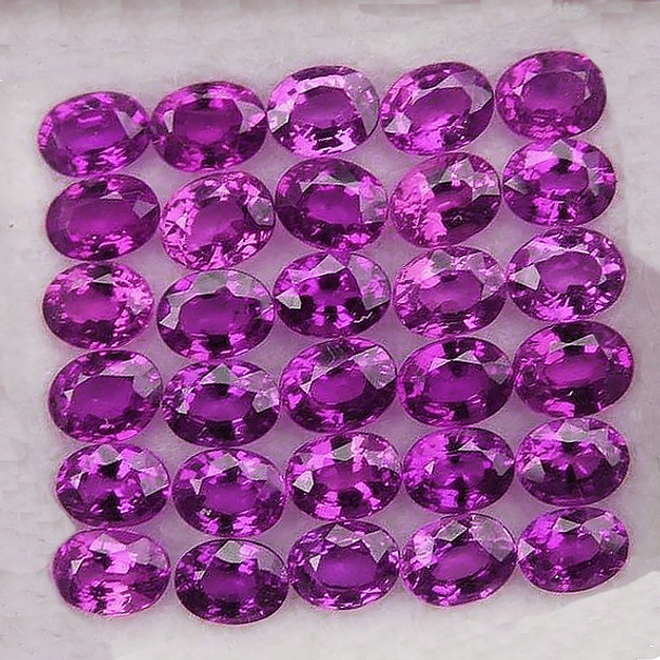 4x3 mm Oval 16 pcs AAA Fire Luster Natural Purple Rhodolite Garnet [Flawless-VVS1]