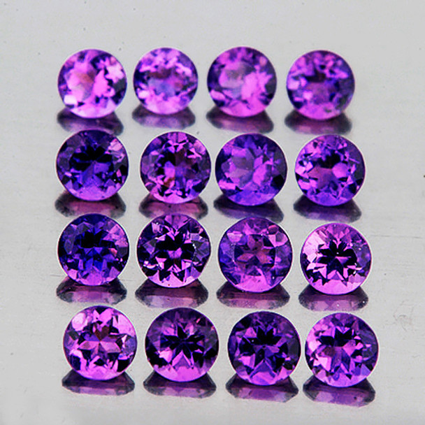 1.60 mm Round 70 pcs Brilliant Fire Luster Natural Purple Amethyst [Flawless-VVS]