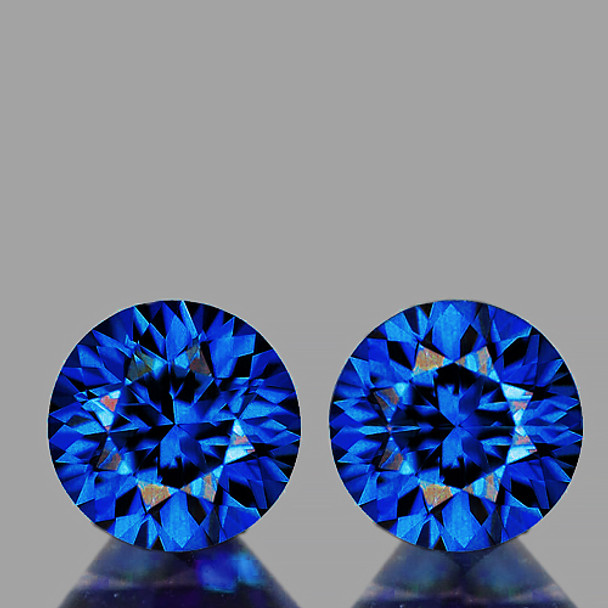 4.50 mm Round 2 pieces Fire Luster Natural Intense Blue Sapphire [Flawless-VVS]-Rare