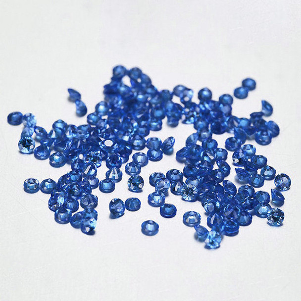 1.20 mm Round Machine Cut 100pcs AAA Luster Natural Intense Blue Sapphire [Flawless-VVS]