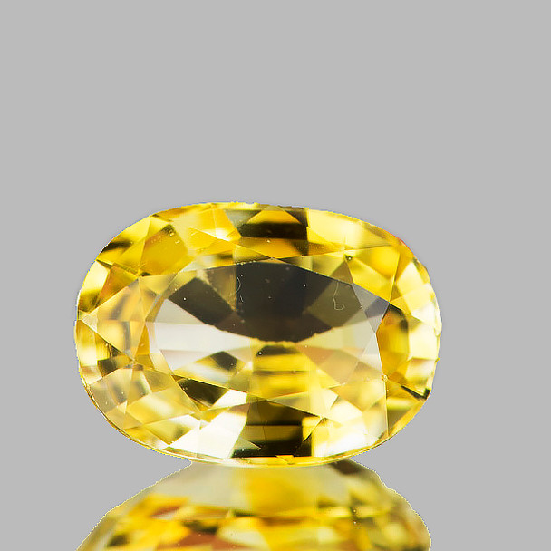 7x5 mm Oval 0.98cts Outstanding Fire Natural Yellow Sapphire [Flawless-VVS]