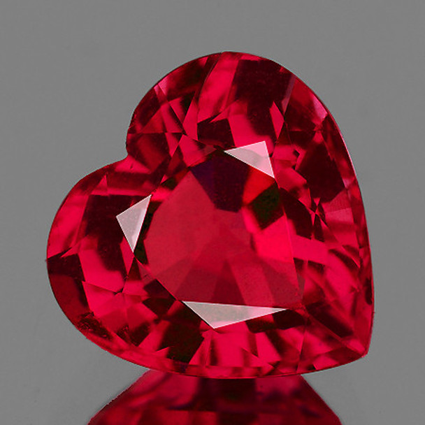 7.00 mm Heart 1 piece AAA Luster Natural Red Mozambique Ruby [VVS]- AAA Grade