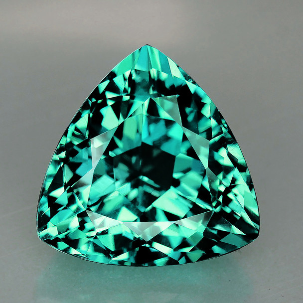 13.00 mm Trillion 7.03ct AAA Fire Luster Natural Top Blue Green Apatite [Flawless-VVS]-Top Grade