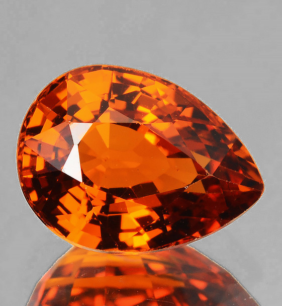 10x7 mm Pear 2.57cts Superb AAA Luster Natural Top Intense Yellow Orange Sapphire [Flawless-VVS]-Free Certificate