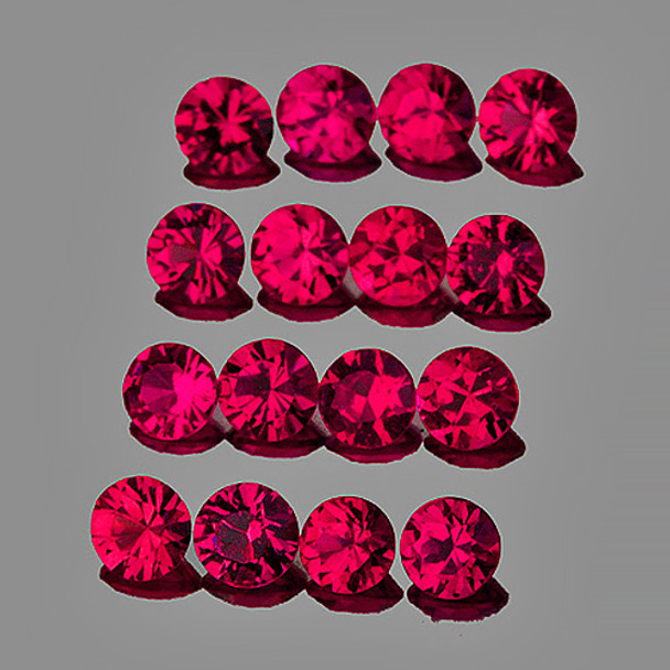 1.80 mm Round 30pcs AAA Fire Luster Natural Intense Pink Red Mogok Ruby [Flawless-VVS]-AAA Grade