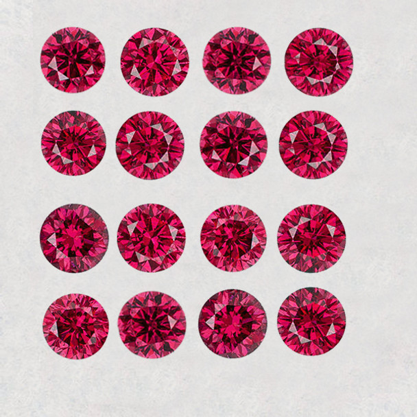 2.20 mm Round 16pcs AAA Fire Luster Natural Intense Pink Red Mogok Ruby [Flawless-VVS]-AAA Grade