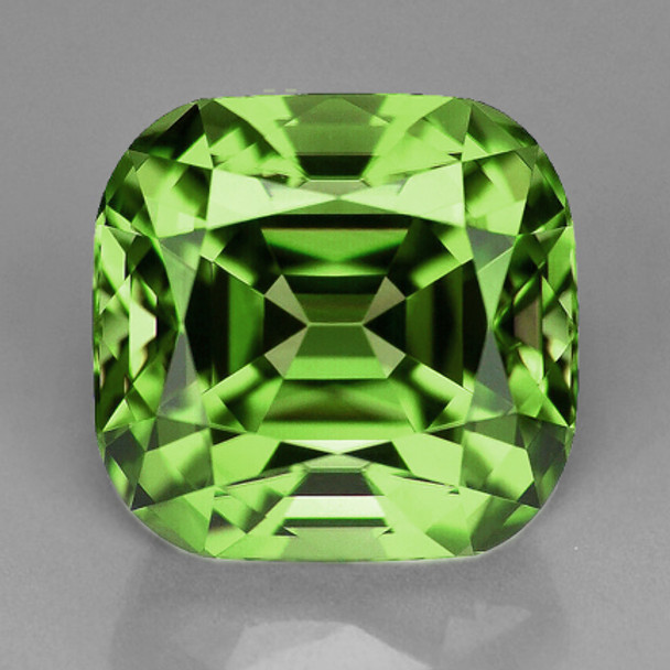 9.50 mm Cushion 4.20cts Outstanding Luster Natural Green Apatite [Flawless-VVS]