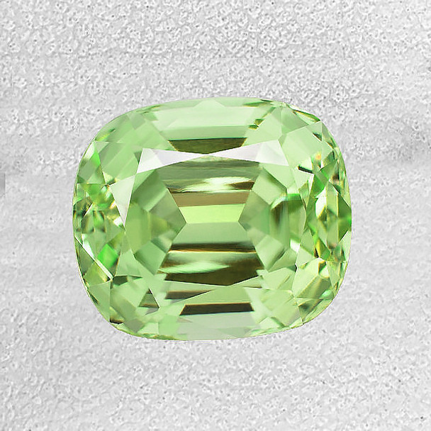 11.00 mm Cushion 6.45cts Outstanding Luster Natural Golden Green Apatite [Flawless-VVS]