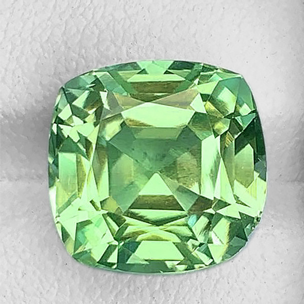 11.00 mm Cushion 6.23cts Outstanding Luster Natural Green Apatite [Flawless-VVS]