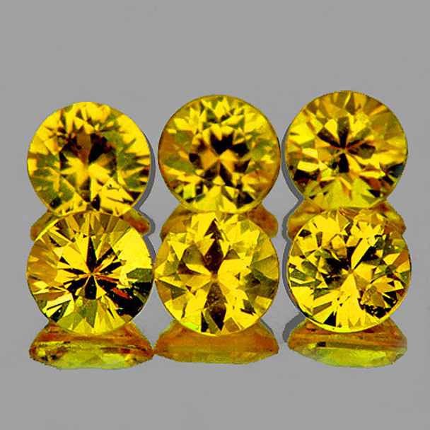 3.00 mm Round 6 pieces AAA Fire Natural Yellow Sapphire [Flawless-VV