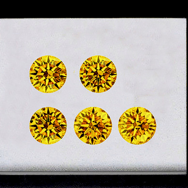 3.30 mm Round 5 pieces AAA Fire Luster Natural Yellow Sapphire [Flawless-VV