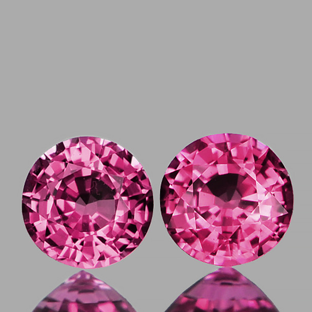 4.50 mm Round 2 pieces AAA Luster Natural Intense Pink Sapphire [Flawless-VVS]