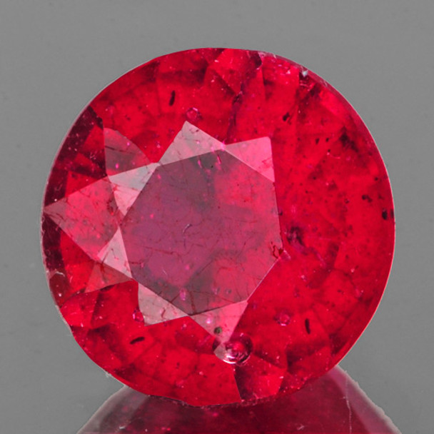 6.00 mm Round 1 Piece Top Luster Natural Red Mozambique Ruby [VVS-VS]-Top Color