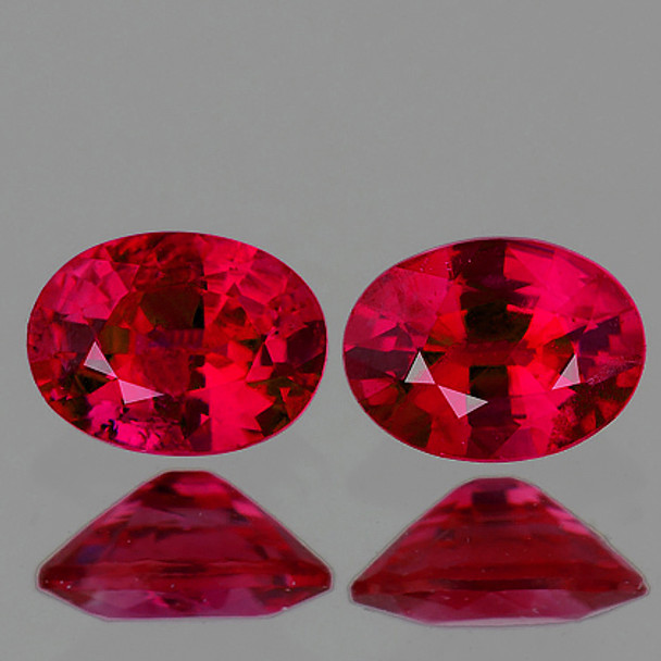 9x7 mm Oval 2 Pieces Top Luster Natural Red Mozambique Ruby [VVS-VS]-Top Color