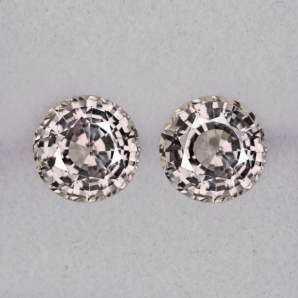 4.00 mm Round 2pcs Superb Brilliancy Natural Off White Sapphire [Flawless-VVS]-[AAA Grade]