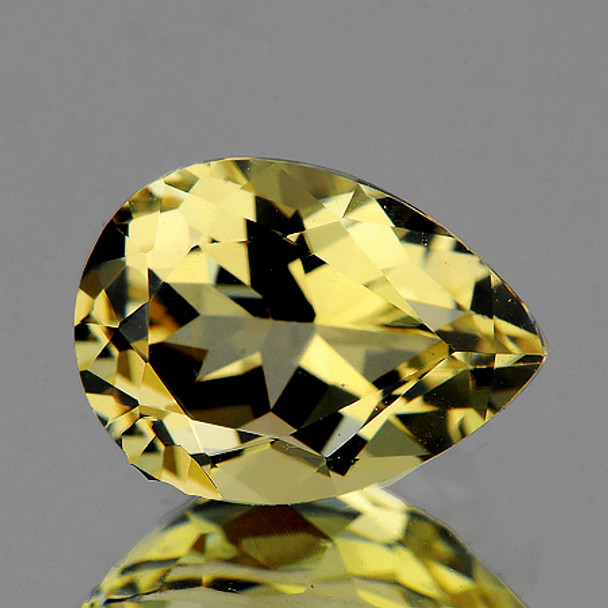 13x9 mm Pear 3.70ct AAA Luster Natural Golden Yellow Beryl 'Heliodor' [Flawless-VVS]