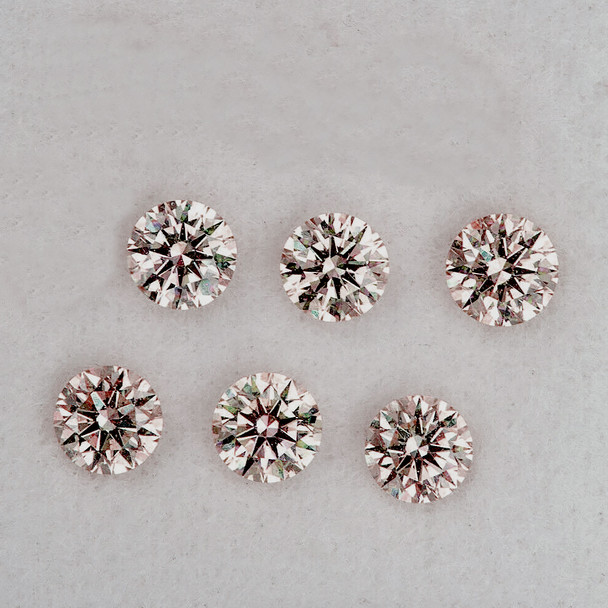 1.60 mm Round 6 pieces Sparkling Natural C2 Champagne Diamond [VVS-VS]