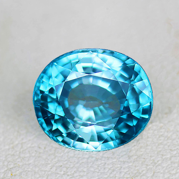 7x6 mm Oval 1.92cts Natural Brilliant Intense Blue Zircon [Flawless-VVS]